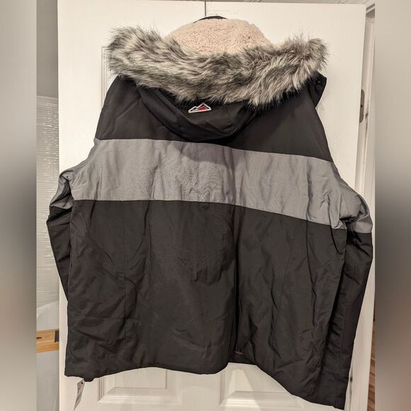 NWT VRY WRM Mens Polar Oxford Snorkel hooded black gray Sherpa Coat jacket XXL - Picture 4 of 14